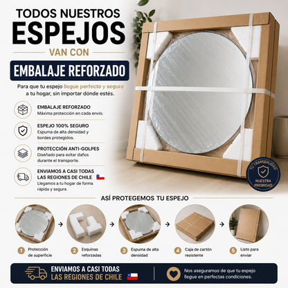 Espejo Redondo LED 70 cm con Pantalla Digital Touch | KB Home