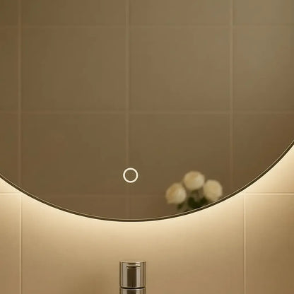 Espejo LED Redondo para Baño 50 cm Touch – 3 Tipos de Luz | Montaje en Pared