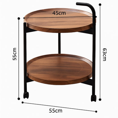 Mesa Carrito Auxiliar de 2 Niveles con Ruedas