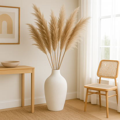 Jarrón Decorativo Blanco Mate – 59 cm de Elegancia Atemporal