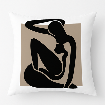 Fundas de Cojínes Abstracto Moderno 40x40 cm | Set de 2 Covers Decorativos en Blanco, Negro y Beige