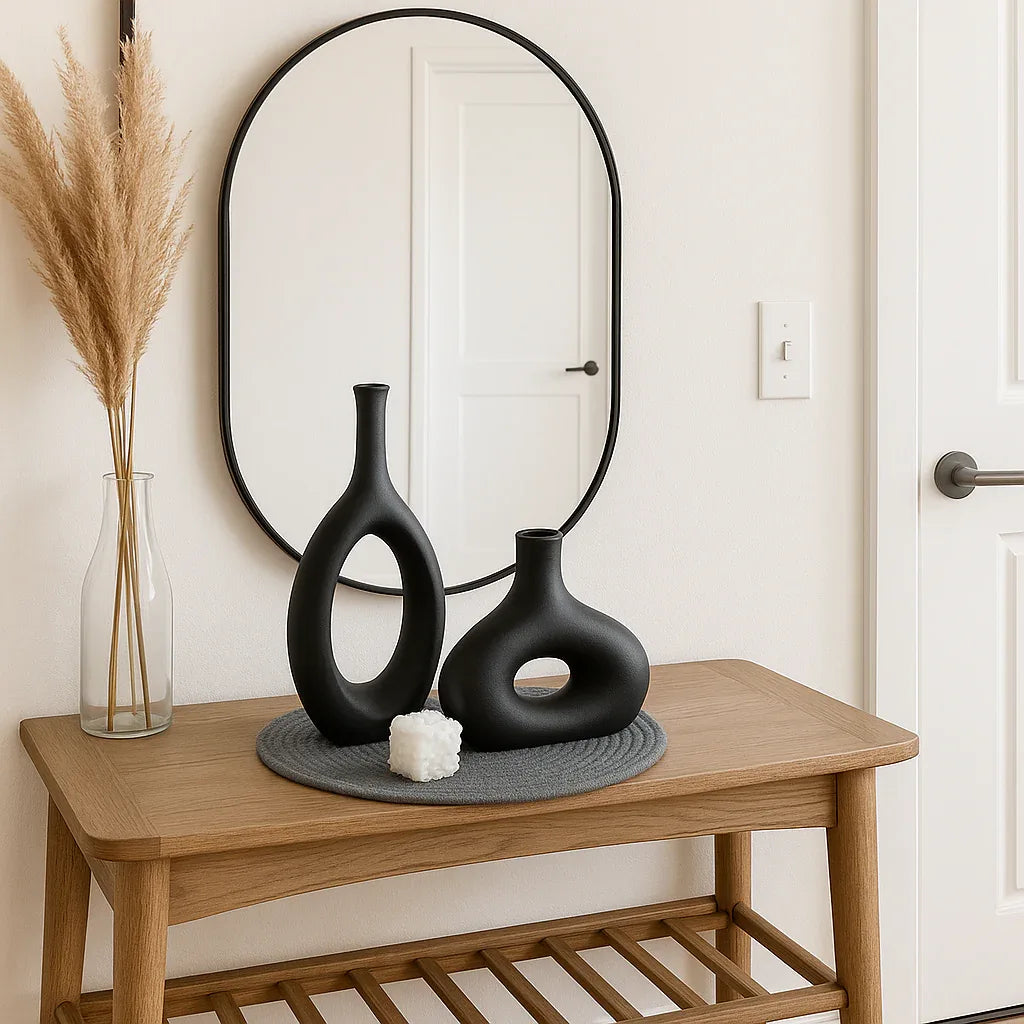 Pack Decorativo de Jarrones Modernos Negros con Vela – Estilo Minimalista para Sala y Mesa”+ ENVIO GRATIS + REGALO SORPRESA 🎁 - KB Home