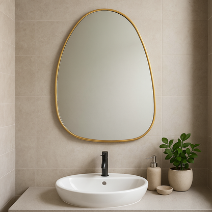 Espejo Orgánico Dorado 52 x 66 cm