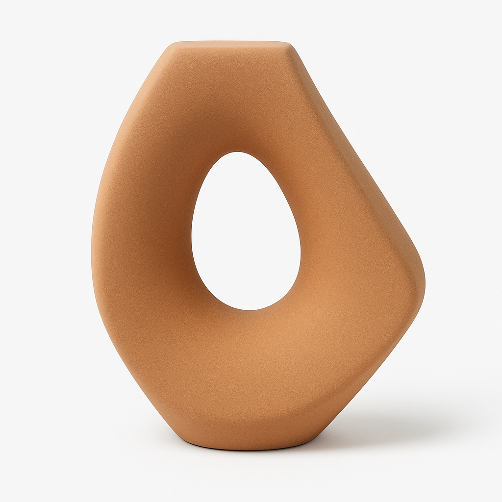 Jarrón Escultural Terracota – Diseño Orgánico Moderno