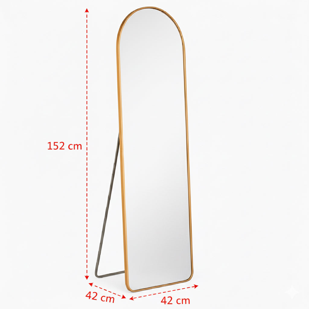 Espejo de Pie Arco con Marco Dorado – 157x47 cm