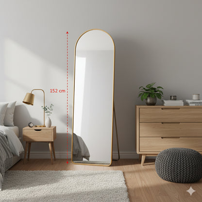 Espejo de Pie Arco con Marco Dorado – 157x47 cm