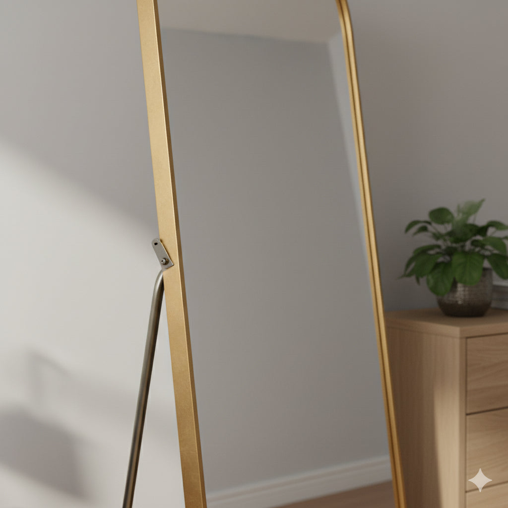 Espejo de Pie Arco con Marco Dorado – 157x47 cm