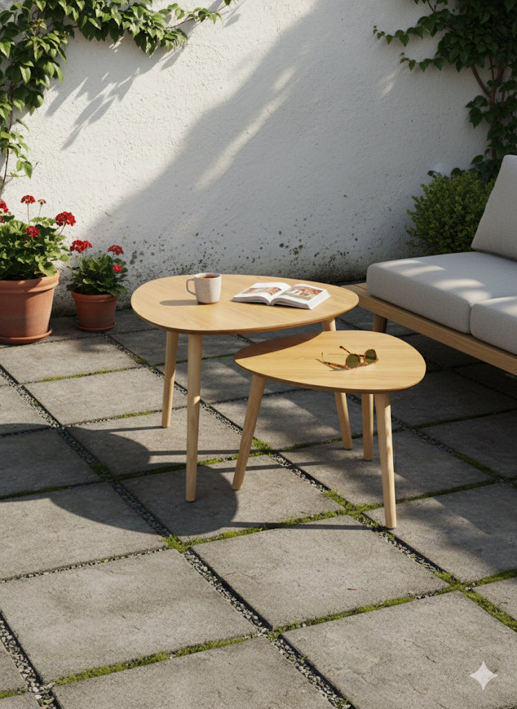 Set de 2 Mesas Auxiliares de Centro Nórdicas