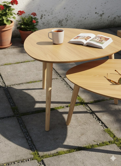 Set de 2 Mesas Auxiliares de Centro Nórdicas