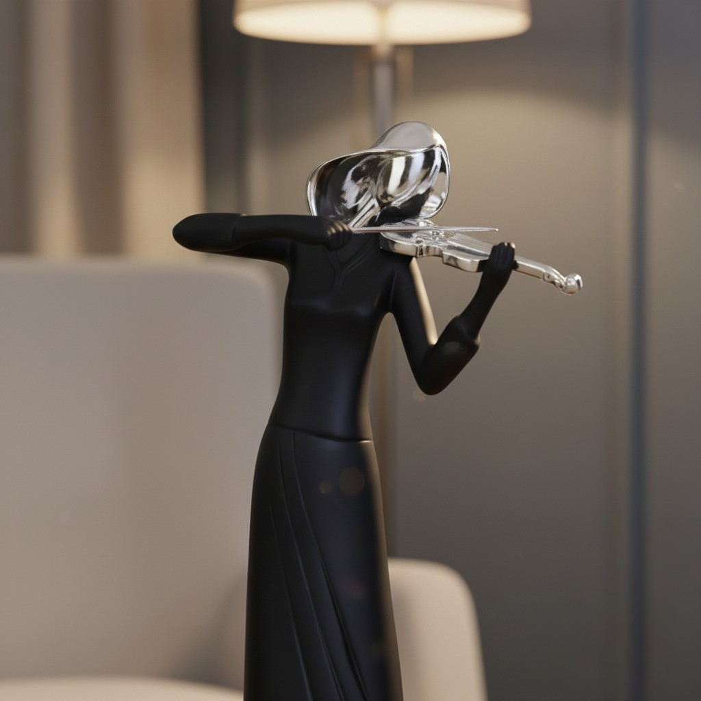 Estatua de Violinista Arte Creativo