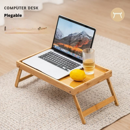 Bandeja de Bambú para Cama Plegable | Mesa Desayuno y Laptop