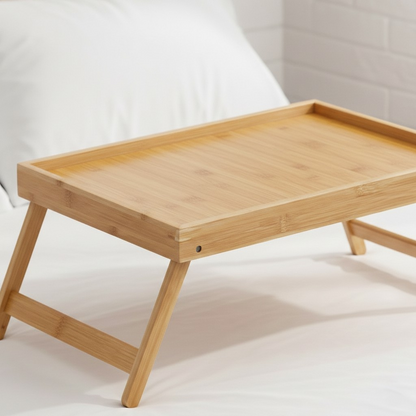 Bandeja de Bambú para Cama Plegable | Mesa Desayuno y Laptop