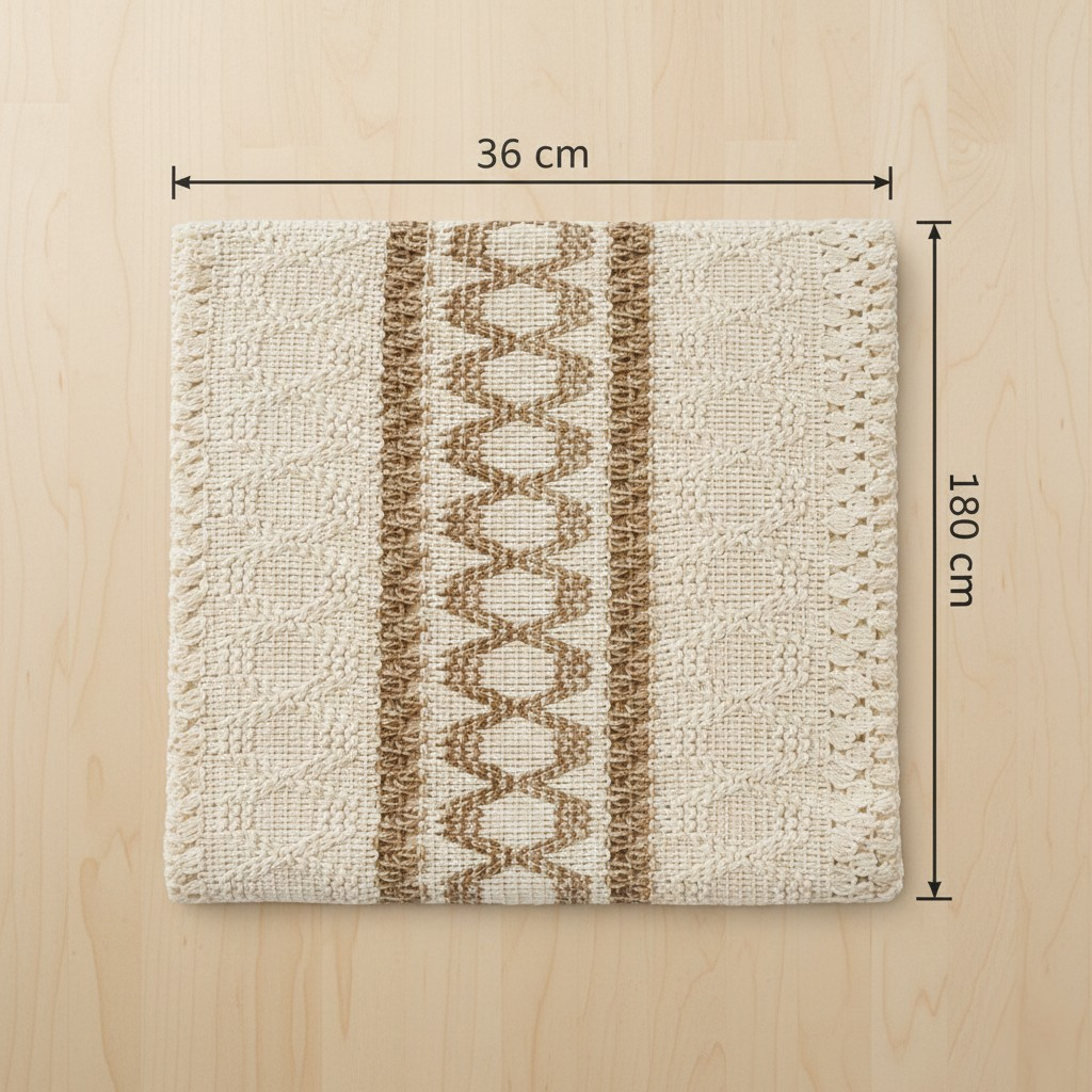 Camino de Mesa Decorativo - Beige y Marrón