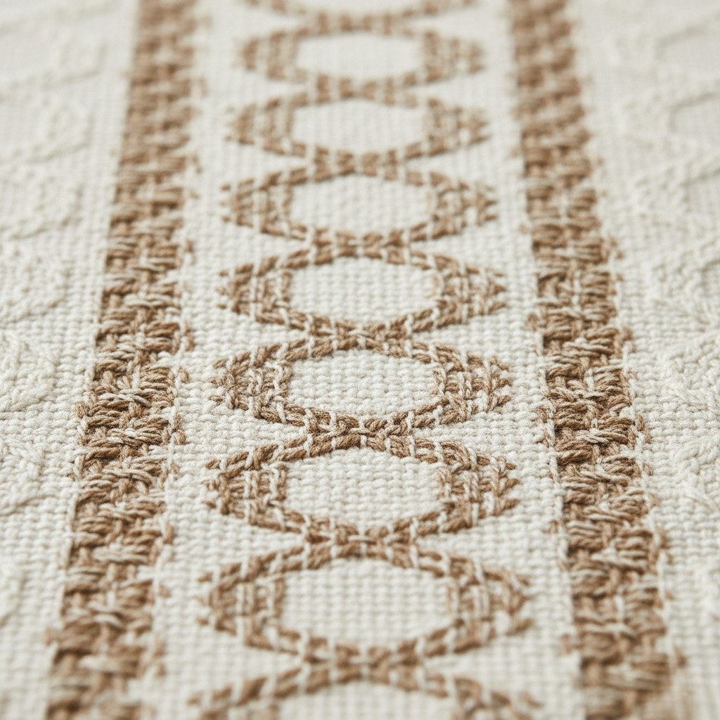 Camino de Mesa Decorativo - Beige y Marrón