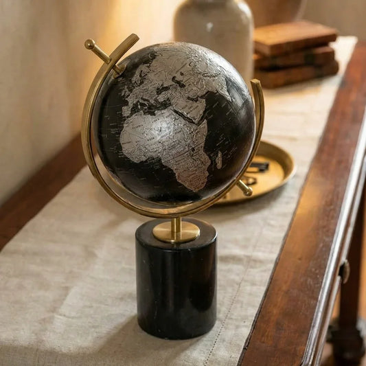 Globo Terráqueo Decorativo Premium - Diseño Moderno con Base Sólida - Pieza para Escritorio, Oficina y Hogar - Mapa Mundial - KB Home
