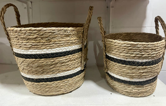Set de 2 Cestas de Tejido Natural  para usar como Materos,  Decoración, Lavanderia