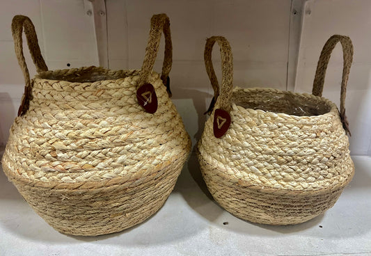 Set de 2 Cestas Tejido Natural para usar como Matero, Decoración, Lavandería
