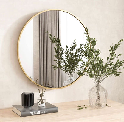 Espejo Circular o Redondo borde Dorado 60 cm