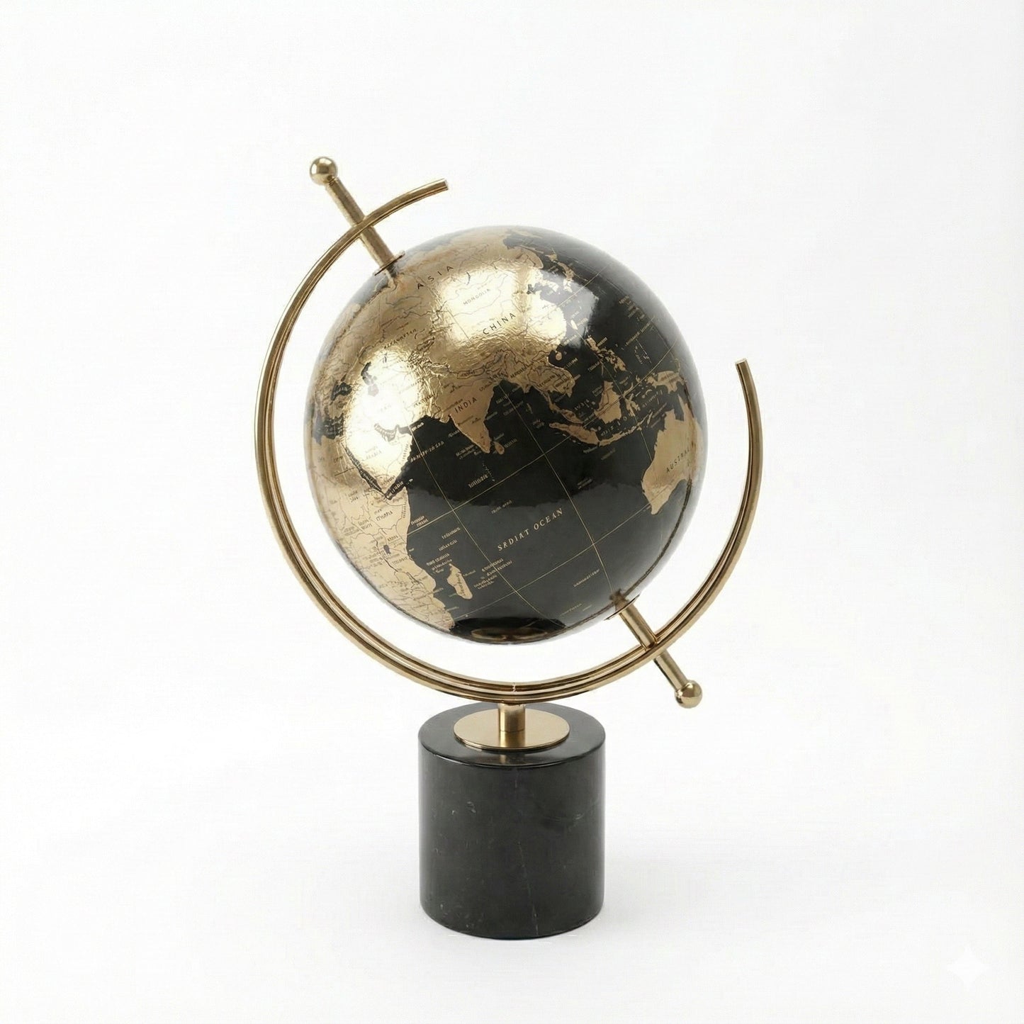 Globo Terráqueo Decorativo Premium - Diseño Moderno con Base Sólida - Pieza para Escritorio, Oficina y Hogar - Mapa Mundial