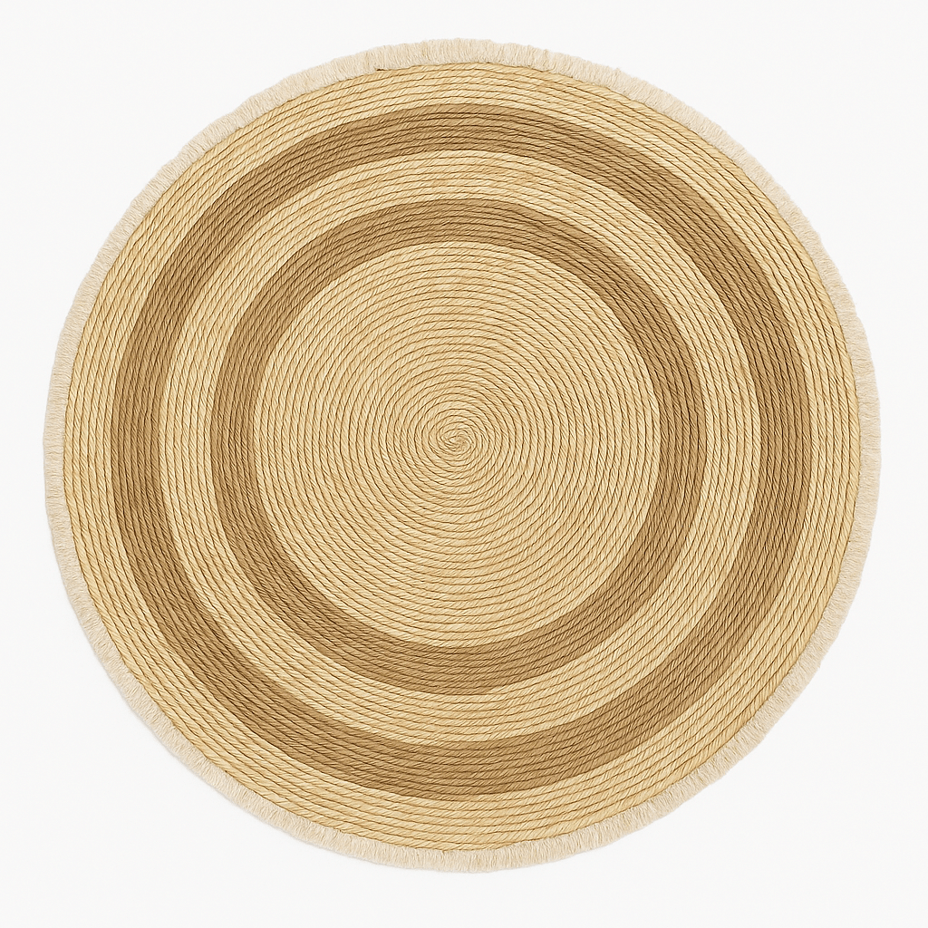 Alfombra Redonda de Yute Natural – Diseño Tejido Artesanal Boho Chic - KB Home