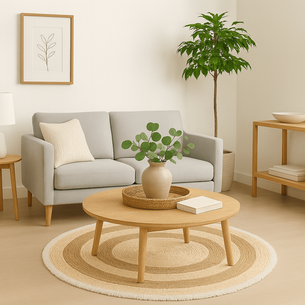 Alfombra Redonda de Yute Natural – Diseño Tejido Artesanal Boho Chic - KB Home