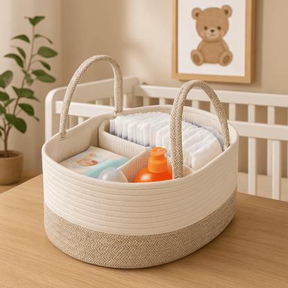 Cesta Organizadora de Cuerda con Divisiones y Asas - KB Home