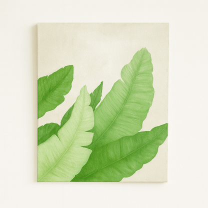 Cuadro Decorativo “Esencia Natural” – 120x60 cm – Hojas Tropicales en Estilo Moderno - KB Home