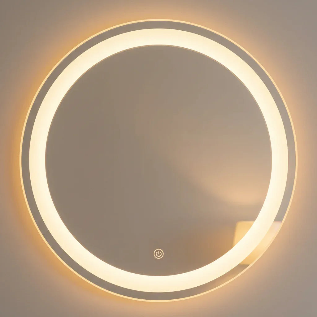Espejo Redondo 60cm con Luz LED Touch – Iluminación Perimetral para Baño - KB Home