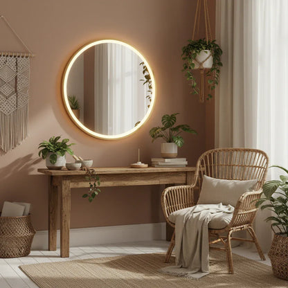 Espejo Redondo 60cm con Luz LED Touch – Iluminación Perimetral para Baño - KB Home