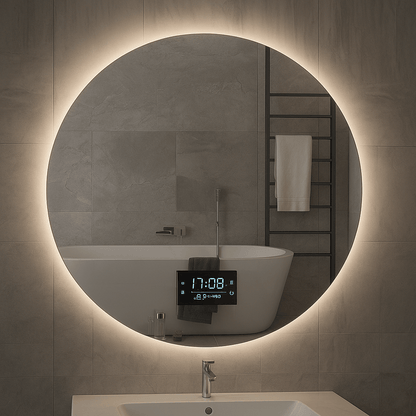 Espejo Redondo con Luz LED y Pantalla Digital - KB Home