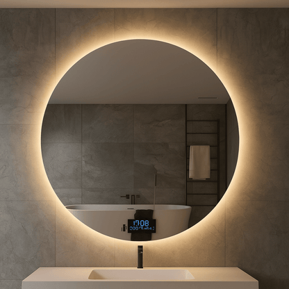 Espejo Redondo con Luz LED y Pantalla Digital - KB Home