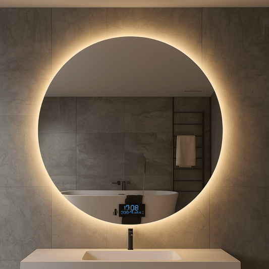 Espejo Redondo con Luz LED y Pantalla Digital - KB Home