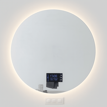 Espejo Redondo con Luz LED y Pantalla Digital - KB Home
