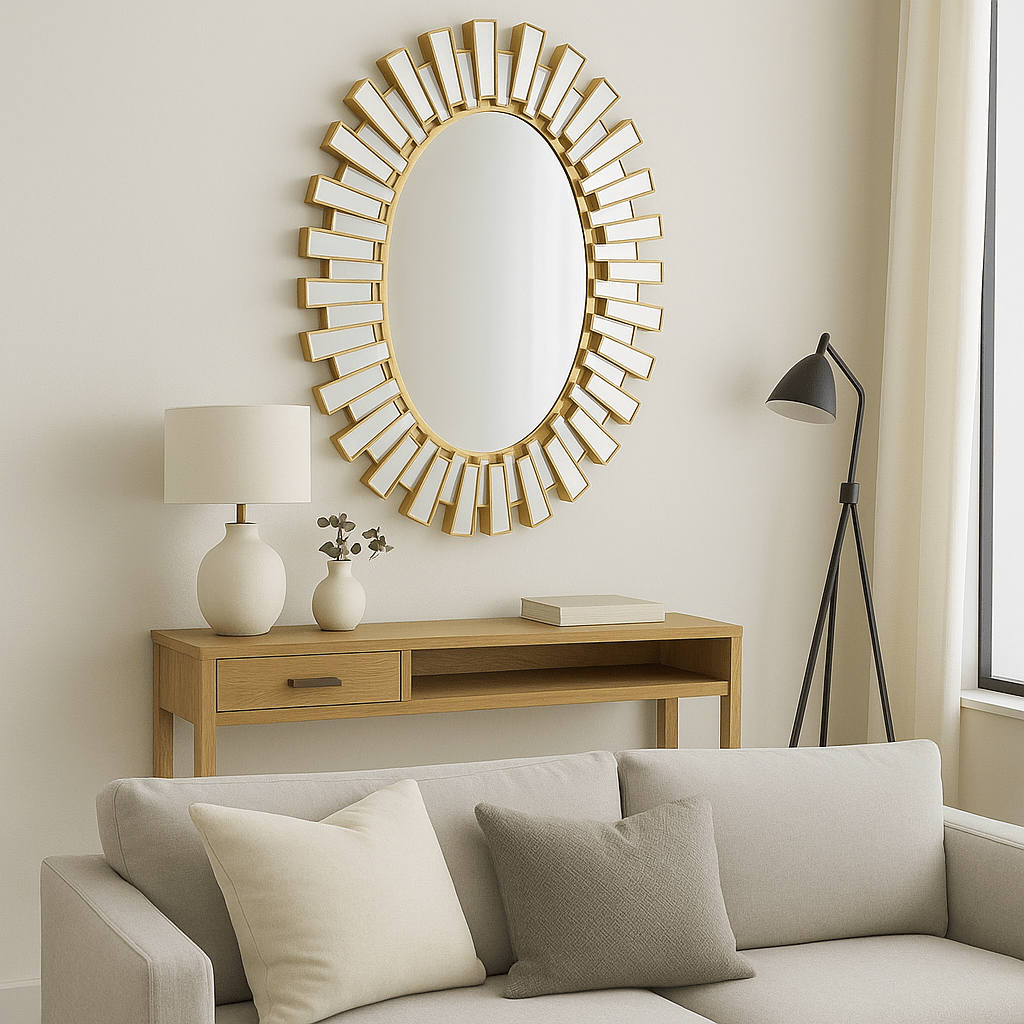 Espejo Sol Dorado 68 x 94 cm - KB Home
