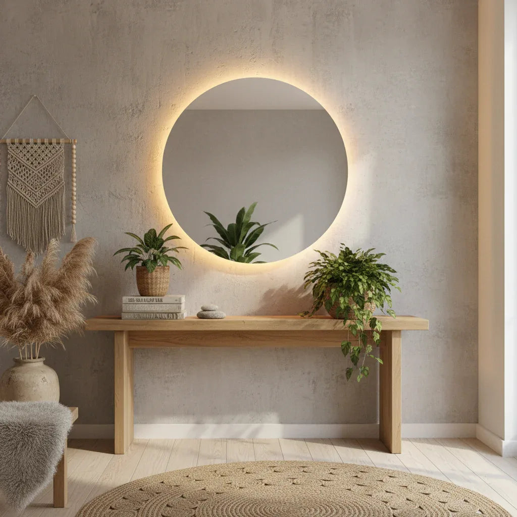 Espejo Redondo 60cm con Luz LED Touch – Iluminación Perimetral para Baño - KB Home