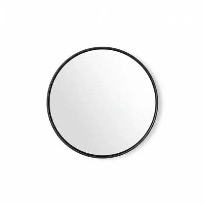 Espejo Redondo Decorativo 60 cm Marco Negro – Estilo Nórdico Minimalista - KB Home