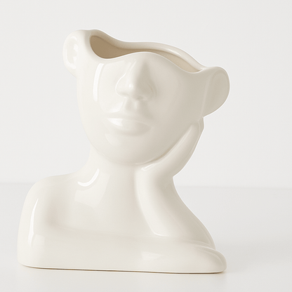 Jarrón Escultura Abstracta Rostro - KB Home