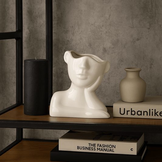 Jarrón Escultura Abstracta Rostro - KB Home