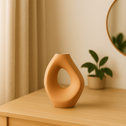 Jarrón Escultural Terracota – Diseño Orgánico Moderno - KB Home