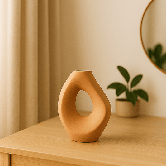 Jarrón Escultural Terracota – Diseño Orgánico Moderno - KB Home