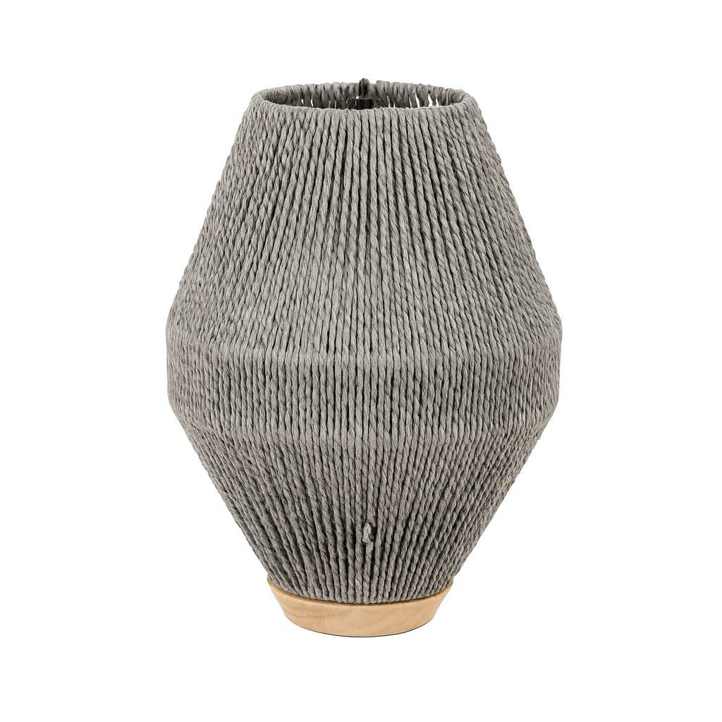 Lampara tejida de hilo con base de madera - KB Home
