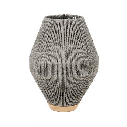 Lampara tejida de hilo con base de madera - KB Home