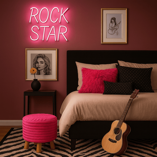 Reposapies Redondo Rosado con Patas de Madera - KB Home